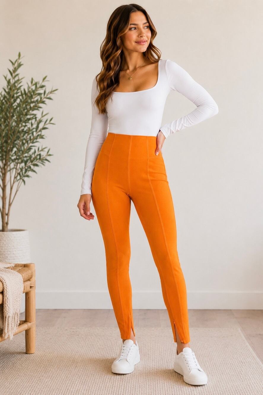 Forever 21 Tangerine High Rise Ankle Zip Skinny Pants XS NWT